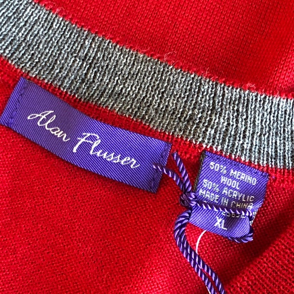 Alan Flusser Men's Sweater Sleeveless V-Neck Merino Wool XL NWT - Picture 8 of 12